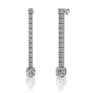 Dazzling Dangle Diamond Drop Earrings In Rose Gold White Gold Yellow Gold