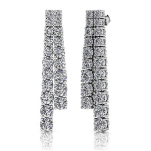 Graduated Diamond Double Row Earrings