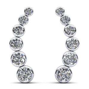 Bezel Set Diamond Journey Earrings