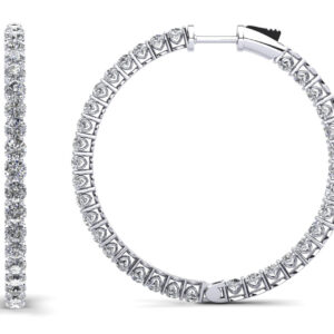 Sweetheart Single Row Inside Out Diamond Hoop Earrings Large