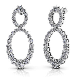 Oval Diamond Drop Earrings In 14K 18K Or Platinum