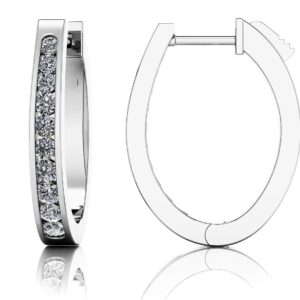 Classic Oval Hoop Earrings In 18K 14K White Gold Yellow Gold Or Platinum