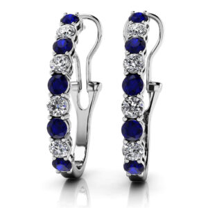 Scoop Gemstone Diamond Earrings In White Yellow Or Rose Gold