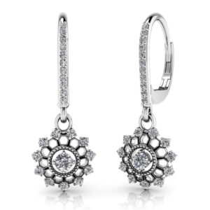 Diamond Starburst Shephard Hook Earrings