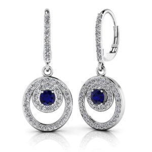 Gemstone And Diamond Shephard Hook Earrings In White Yellow Gold Or Platinum