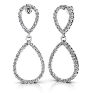Diamond Figure Eight Earrings In Yellow White Gold Or Platinum