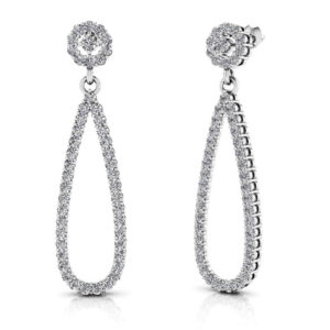 Long Teardrop Earrings Available In White Yellow And Rose