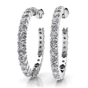 Timeless Diamond Hoop Earrings In Yellow Gold White Gold And Platinum