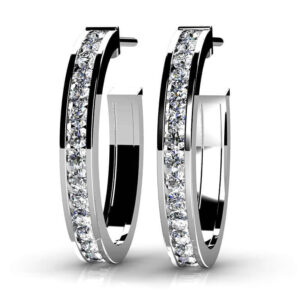 Floating Diamond Hoop Earrings