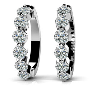 Essential Diamond Hoop Earrings In White Yellow Or Rose Gold