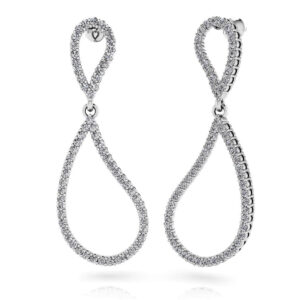 Wavy Eight Diamond Earrings In White Yellow Or Rose Gold