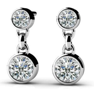 Diamond Dangle Earrings In 18K Or 14K Yellow Gold And White Gold