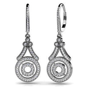 Decorative Diamond Drop Earrings