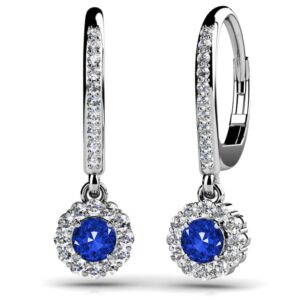 Stylish Gemstone And Diamond Drop Earrings In Yellow Gold White Gold And Platinum