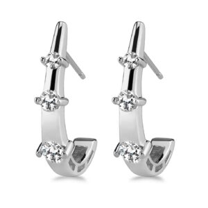 Half Scoop Diamond Earrings In 18K 14K White Gold Or Yellow Gold