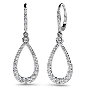 Diamond Lined Designer Teardrop Earring