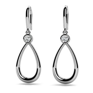 Solitaire Teardrop Designer Diamond Earring Available In Gold Or Platinum