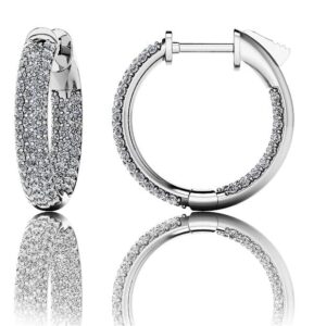 Triple Row Inside Out Diamond Earrings Petite In 14K 18K Or Platinum