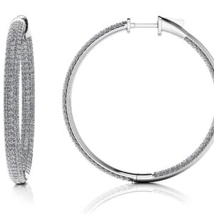 Triple Row Inside Out Diamond Earrings Large