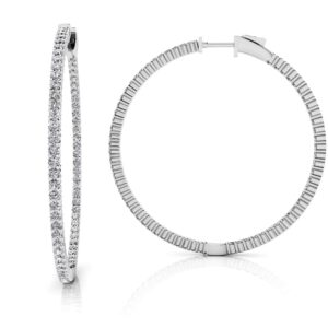 Inside Out Prong Set Diamond Hoop Earring X Large Available In Gold Or Platinum