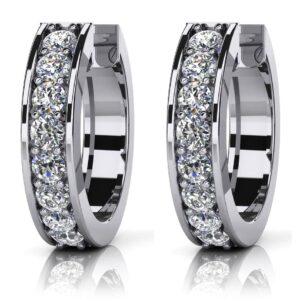 Prong Set Diamond Lined Hoops X Small