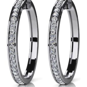 Prong Set Diamond Lined Hoops X Large