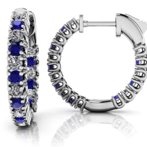 Extra Small Curved Gemstone Diamond Hoops