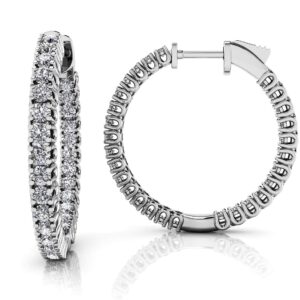 Elegant Curved Prong Diamond Hoop Earrings Small In 14K 18K Or Platinum