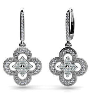 Lucky Blossom Diamond Drop Earrings Available In 14K 18K Yellow White Or Platinum