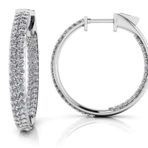 Inside Out Diamond Pave Hoop Earrings Small