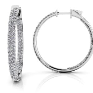 Inside Out Diamond Pave Hoop Earrings Medium