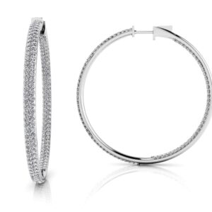 Inside Out Diamond Pave Hoop Earrings Extra Large Available In Platinum Or Gold