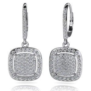 Diamond Lined Cluster Earrings