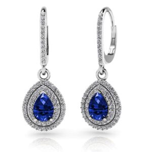 Vintage Teardrop Diamond And Gemstone Earrings