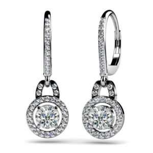 Designer Style Diamond Circle Earrings In White Gold Yellow Gold And Platinum