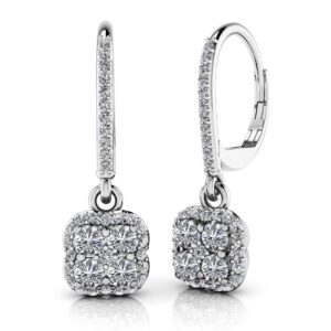 Lucky In Love Diamond Drop Earrings Available In 14K 18K Yellow White Or Platinum
