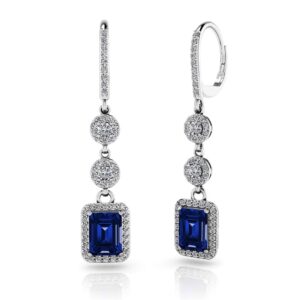 Extravagant Gemstone Drop Earrings In 14K 18K White Gold Yellow Gold Or Platinum