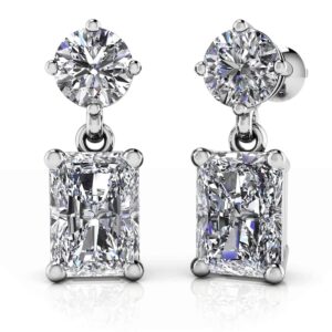 Modern Twist Emerald Cut Drop Earrings