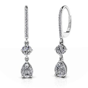 Romantic Pear Shaped Diamond Drop Earrings
