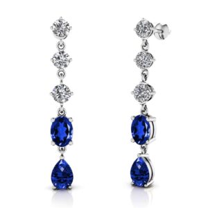 Midnight Multi Shaped Diamond Gemstone Earrings Available In Platinum Or Gold
