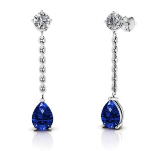 Ravishing Pear Shape Drop Earrings In 14K 18K Rose Gold White Gold Or Yellow Gold