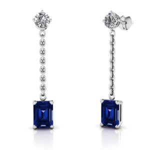 Vibrant Emerald Gemstone And Diamond Drop Earrings