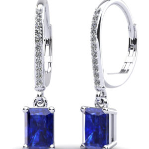 Modern Chic Emerald Cut Gemstone Drop Earrings