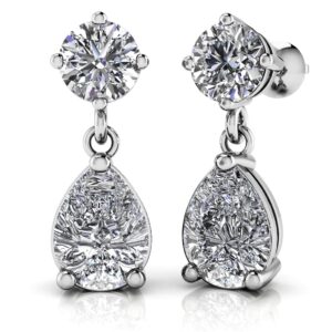 Alluring Round And Pear Shaped Drop Earrings