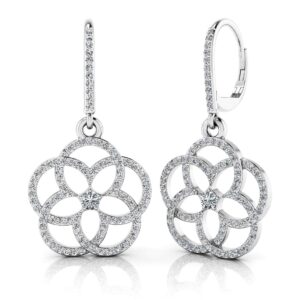 Love Blossom Diamond Earrings In 14K Or 18K Rose Gold White Gold And Yellow Gold