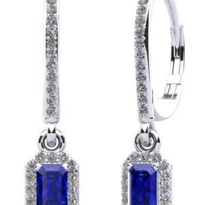 Romantic Emerald Cut Gemstone Drop Earrings