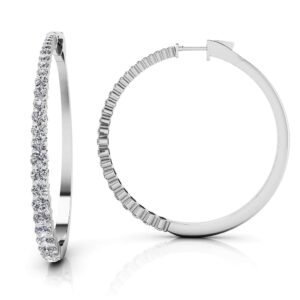 Sophisticated Tapered Diamond Hoop Earrings