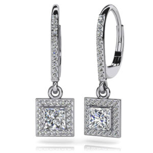 Princess Cut Diamond Drop Earrings