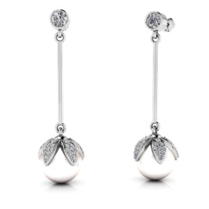 Finishing Touch Pearl And Diamond Drop Earrings
