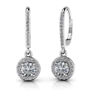 Surrounded With Love Diamond Drop Earrings In 14K 18K White Yellow Or Rose Gold